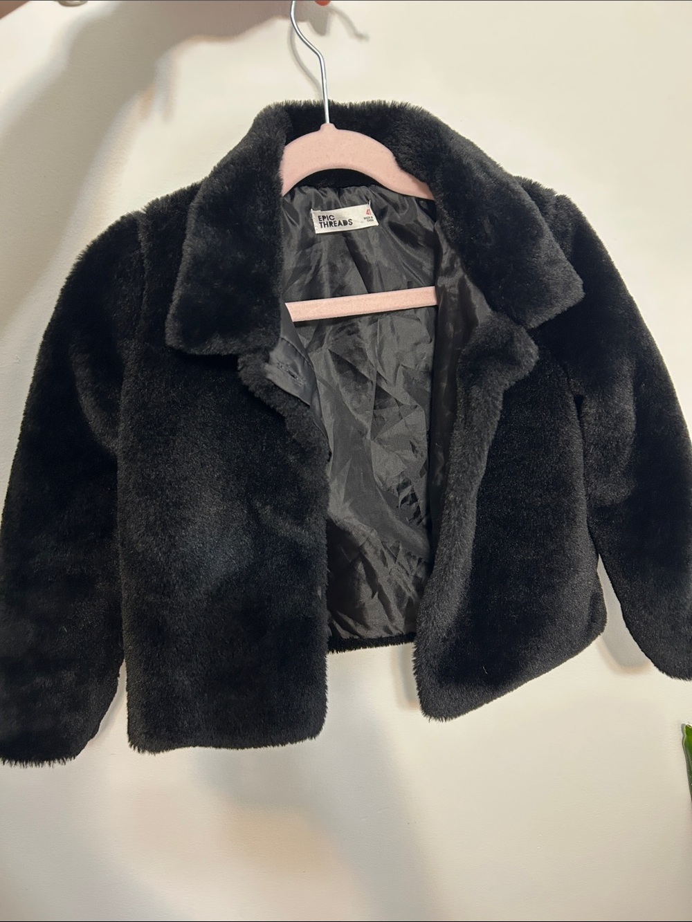 Epic Threads Black Faux Fur Jacket